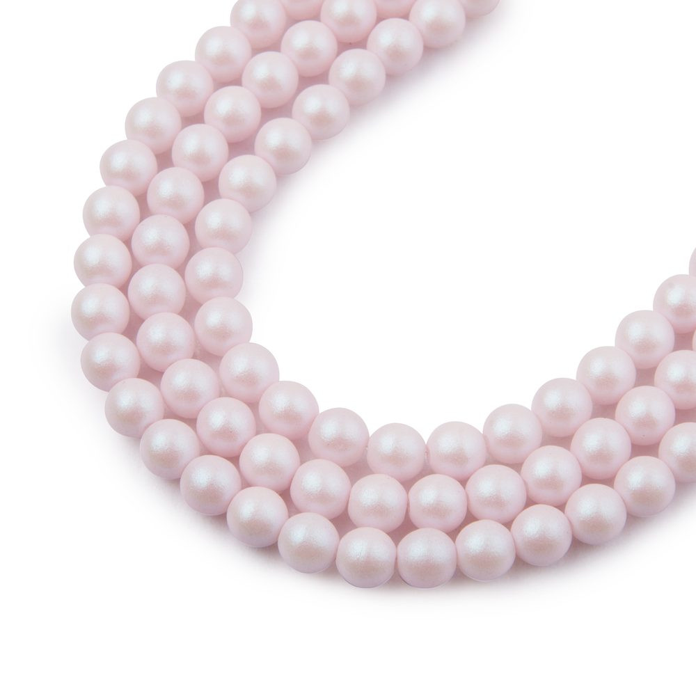 Manumi České mačkané korálky Manumi 4 mm pearl pink - 45 ks