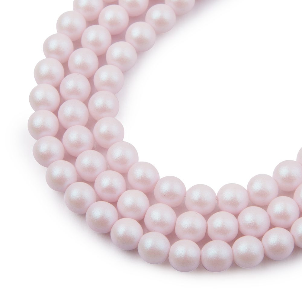 Manumi České mačkané korálky Manumi 6 mm pearl pink - 30 ks