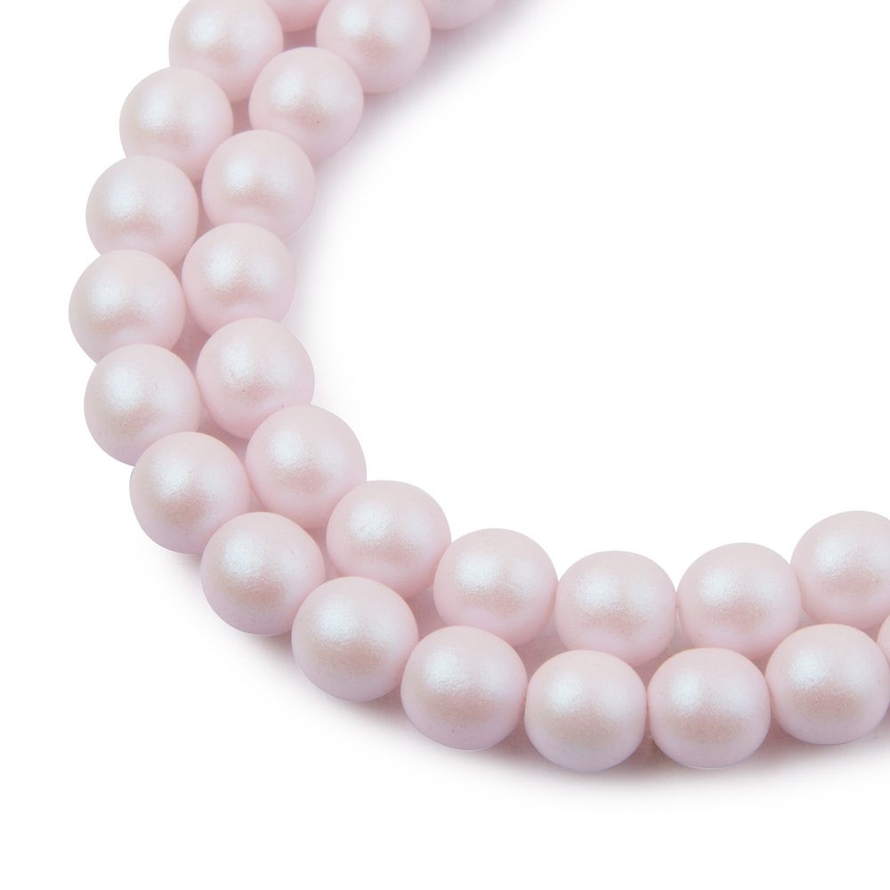 Manumi České mačkané korálky Manumi 8 mm pearl pink - 22 ks