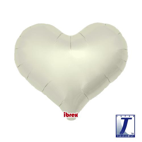 Balónek srdce smetanové metalické 45 cm