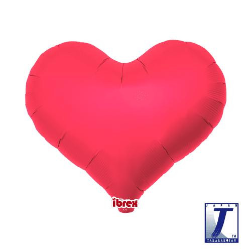 Balónek srdce červené metalické 63 cm
