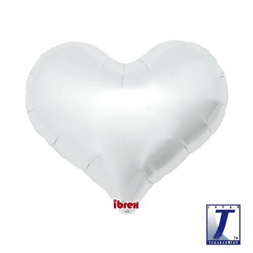 Balónek srdce stříbrné metalické 63 cm