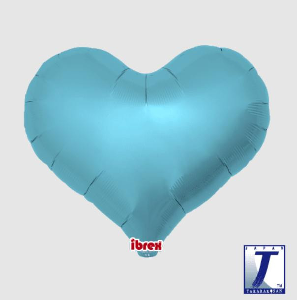 Balónek srdce světle modré metalické 63 cm