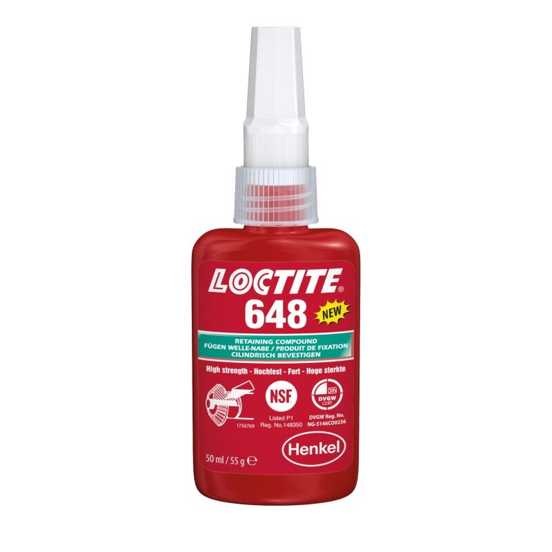 Lepidlo pro upevňování lícových válcových součástí, odolné vibracím, 50 ml - Loctite 648