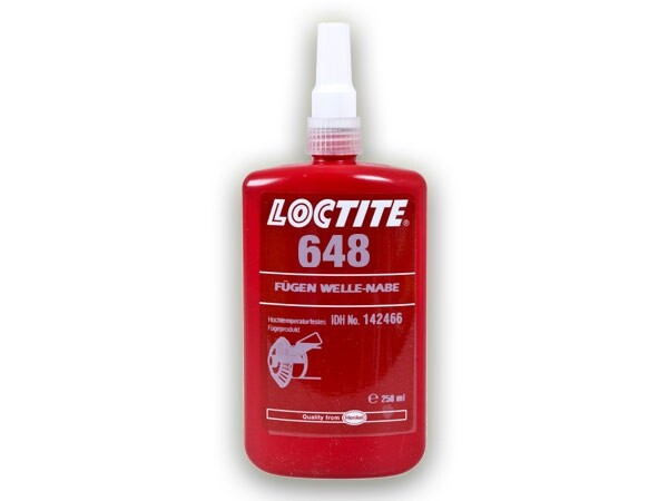 Lepidlo pro upevňování lícových válcových součástí, odolné vibracím, 250 ml - Loctite 648