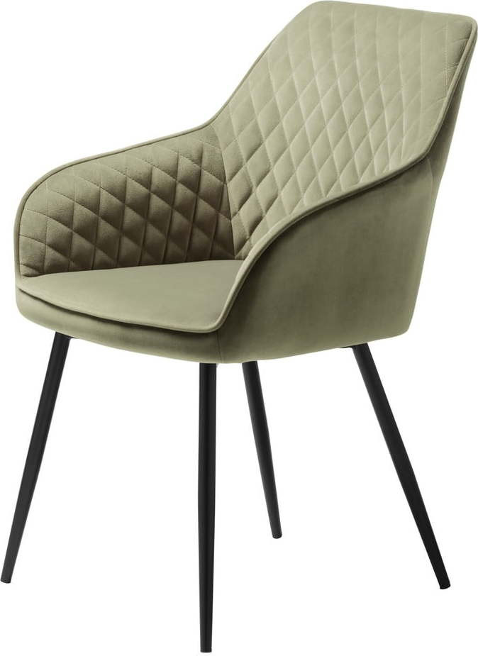 Khaki sametová jídelní židle Milton – Unique Furniture