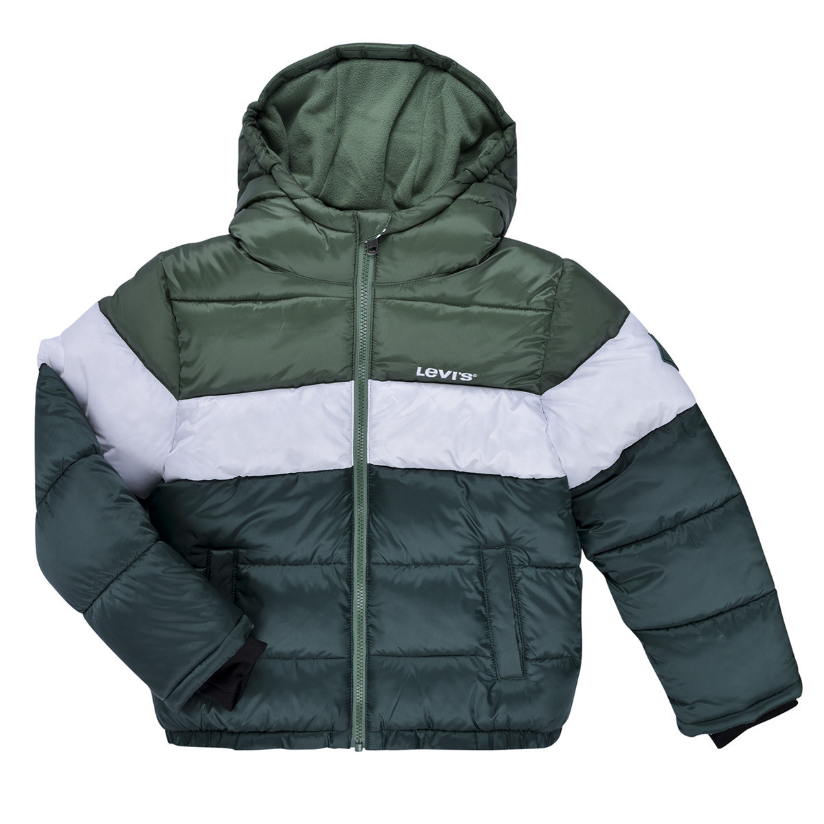 Levis  LVB BOY'S COLOR BLOCK PUFFER  Zelená