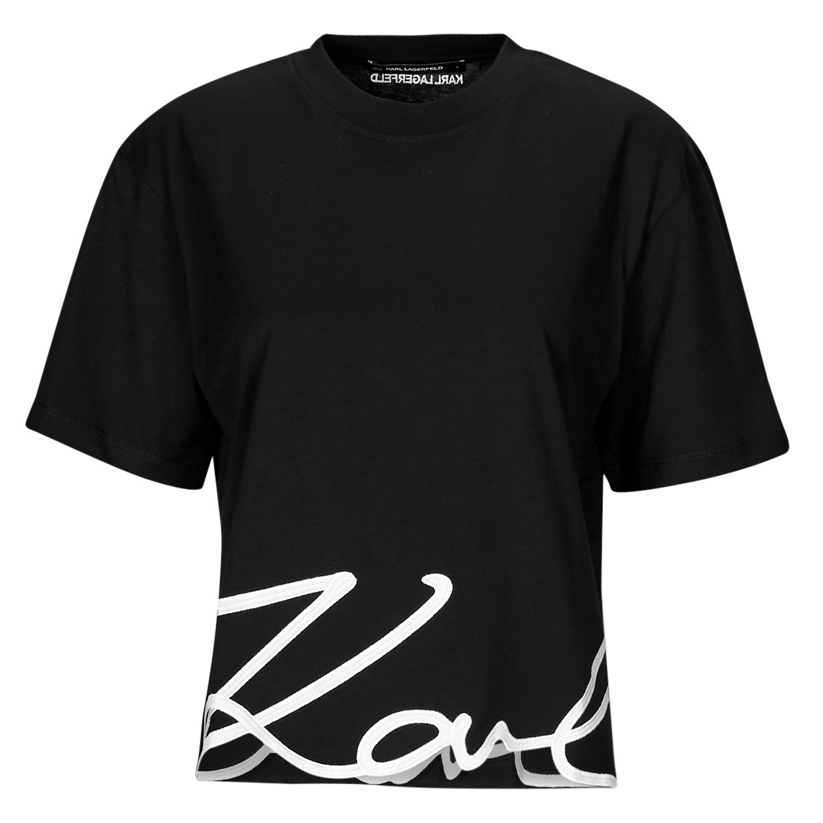 Karl Lagerfeld  KARL SIGNATURE HEM T-SHIRT  Černá