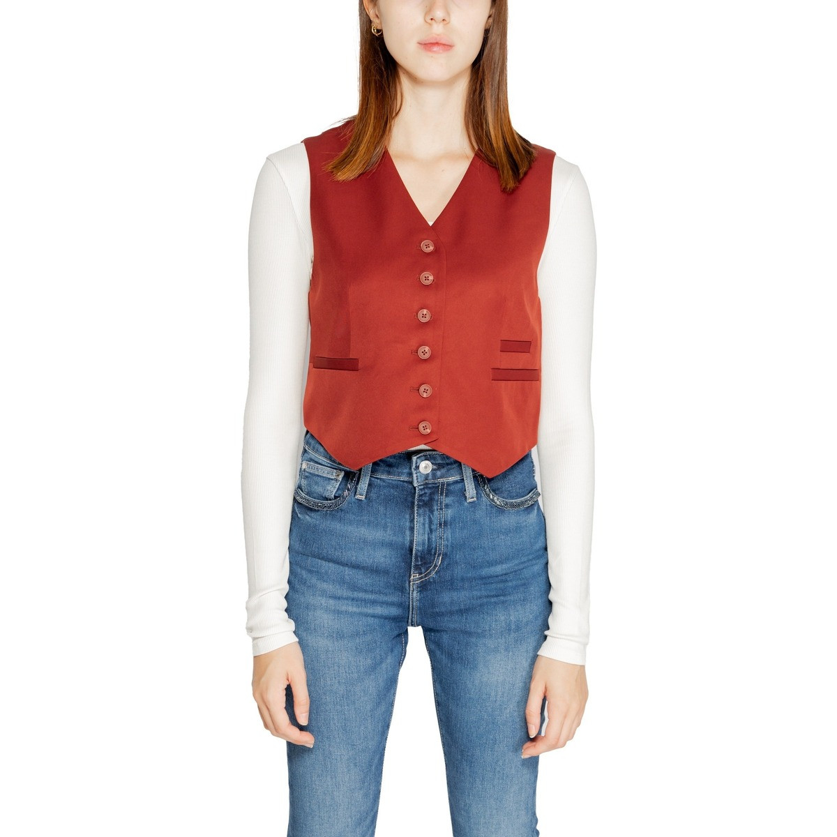 Vero Moda  VMTARA SL WAISTCOAT BOO 10311425  Hnědá