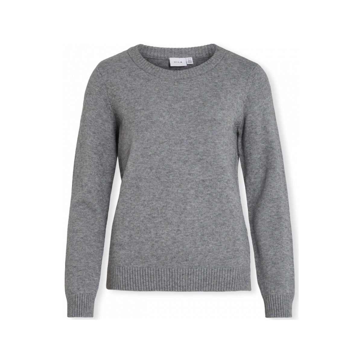 Vila  Noos Ril O-Neck L/S - Medium Grey  Šedá