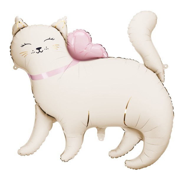 Balónek fóliový Kočka s mašlí  83 x 77 cm