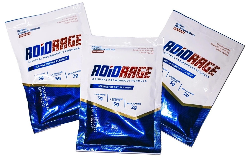 Balkan Pharmaceuticals RoidRage Preworkout Formula 35 g, předtréninková směs, Ice Raspberry