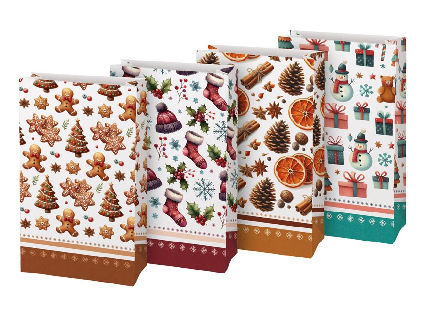 MFP 5252803 Sáček papírový vánoční KRAFT 3 15x27x9cm mix