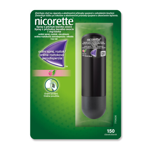 NICORETTE SPRAY S PŘÍCHUTÍ LESNÍHO OVOCE 1MG/DÁV orální podání sprej, roztok 1X13,2ML - balení 2 ks