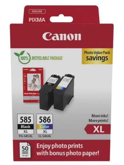 Canon Cartridge PG-585XL/CL-586XL černá/barevná + Canon PAPÍR GP-501 4X6 50