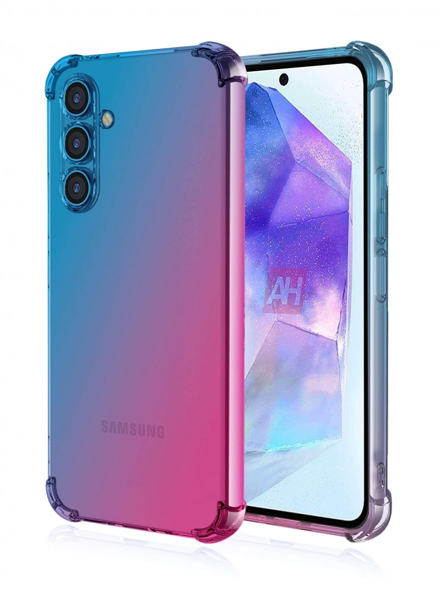 Kryt TopQ Samsung A55 Shock duhový modro-růžový 126554