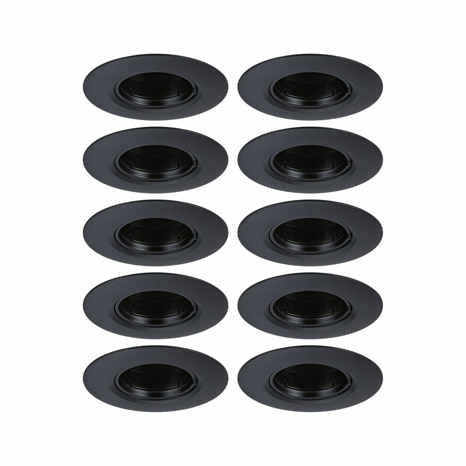 PAULMANN Vestavné svítidlo 10ks-sada nevýklopné kruhové 90mm GU10 max. 10x10W 230V černá