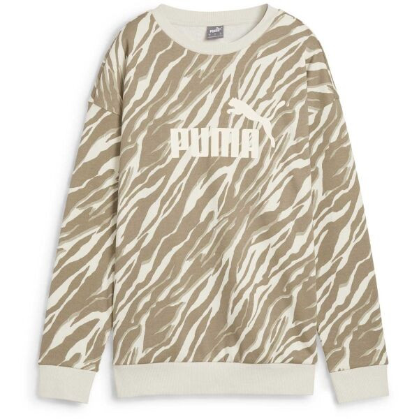 Puma ESSENTIALS+ ANIMAL AOP CUR FL Dámská mikina, béžová, velikost