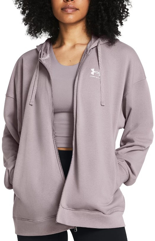 Mikina s kapucí Under Armour UA Rival Terry OS FZ Hooded-GRY