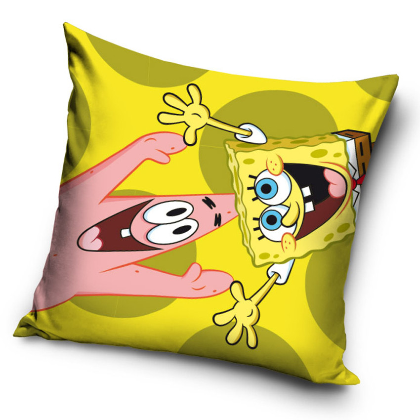 TipTrade Povlak na polštářek 40x40 cm - Sponge Bob a Patrik žlutý