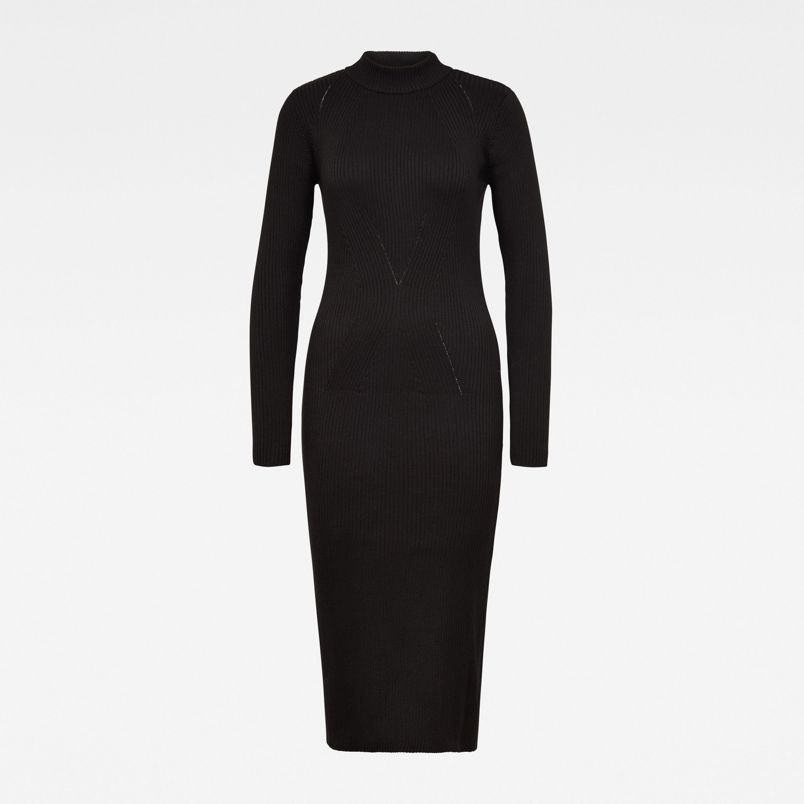 G-STAR Dress - Plated lynn dress mock slim knit wm black