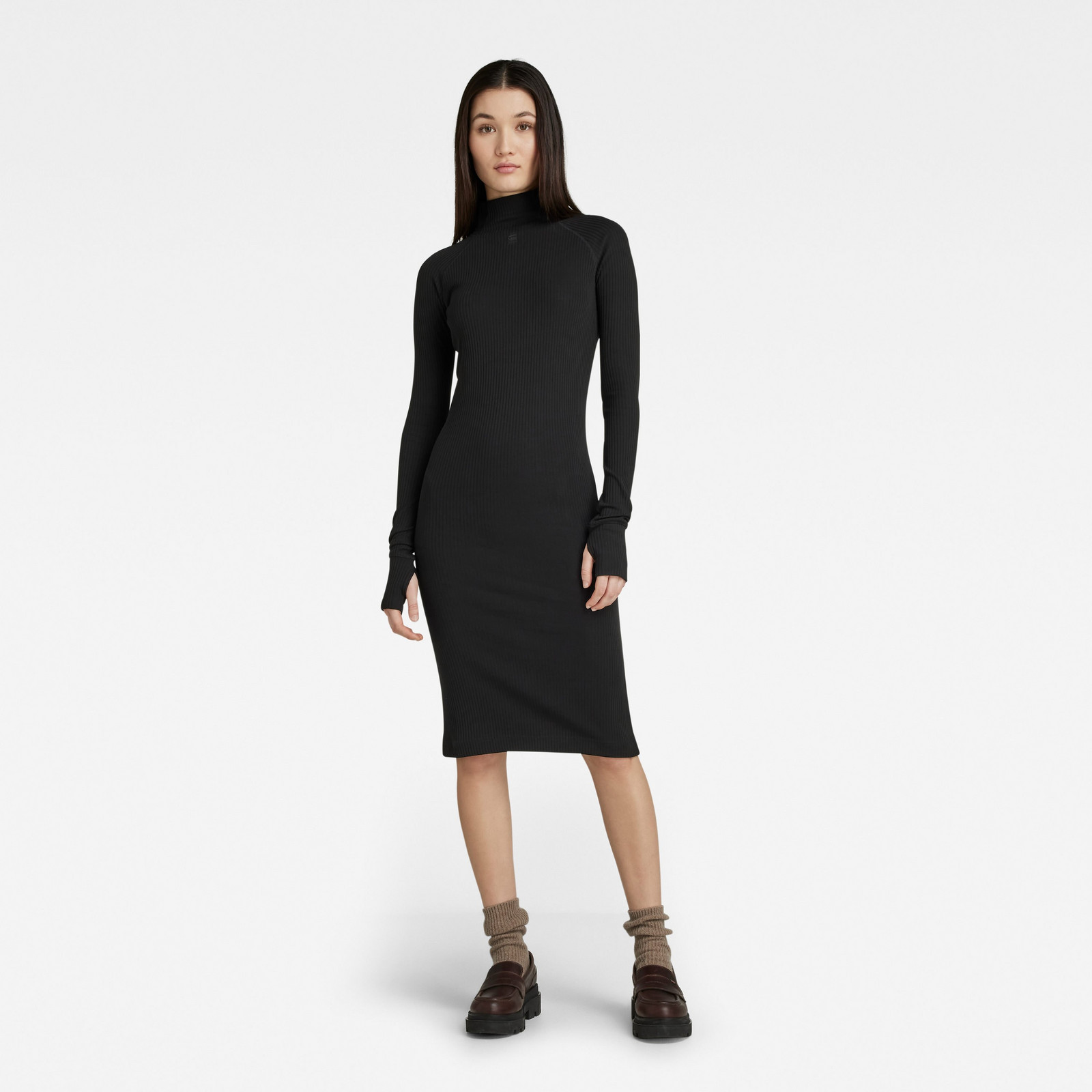 G-STAR Dress - Rib slim dress wmn black