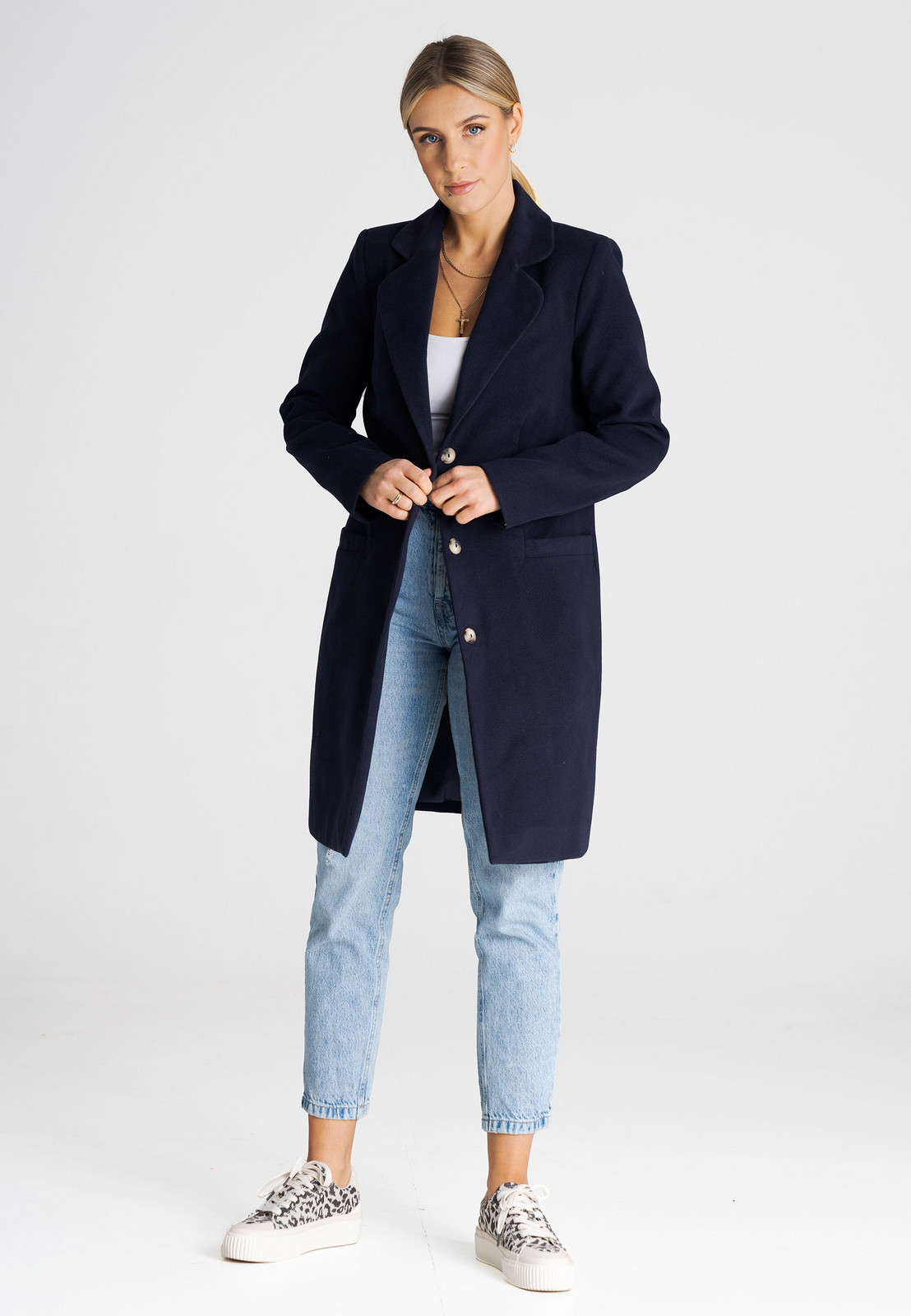 Figl Woman's Coat M989 Navy Blue