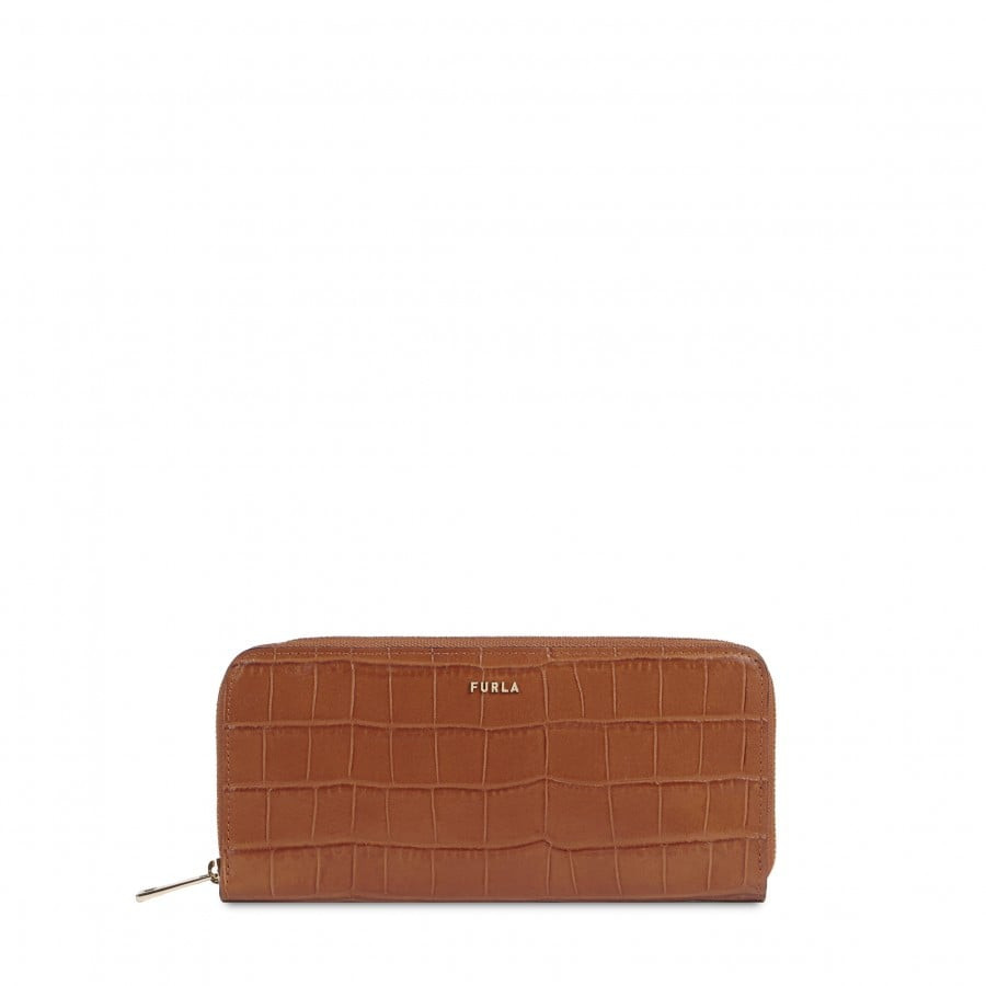 Furla Wallet - BABYLON Extra Large Zip Around Wallet brown