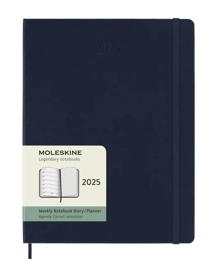 Moleskine Plánovací zápisník 2025 modrý XL, tvrdý