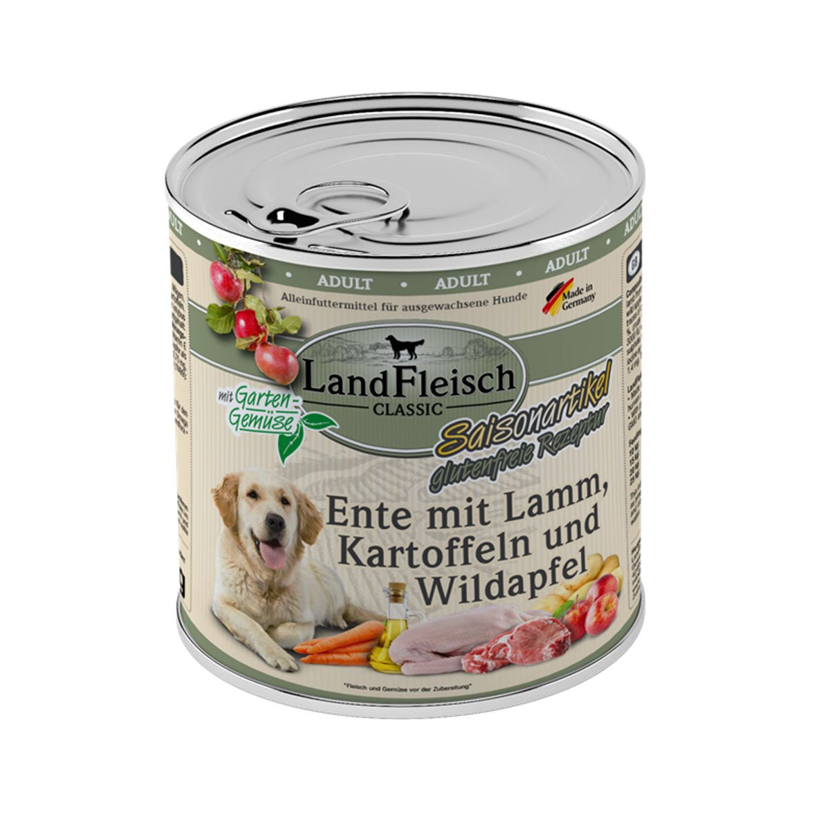 LandFleisch Dog Classic kachna s jehněčím masem a divokým jablkem 6 × 800 g