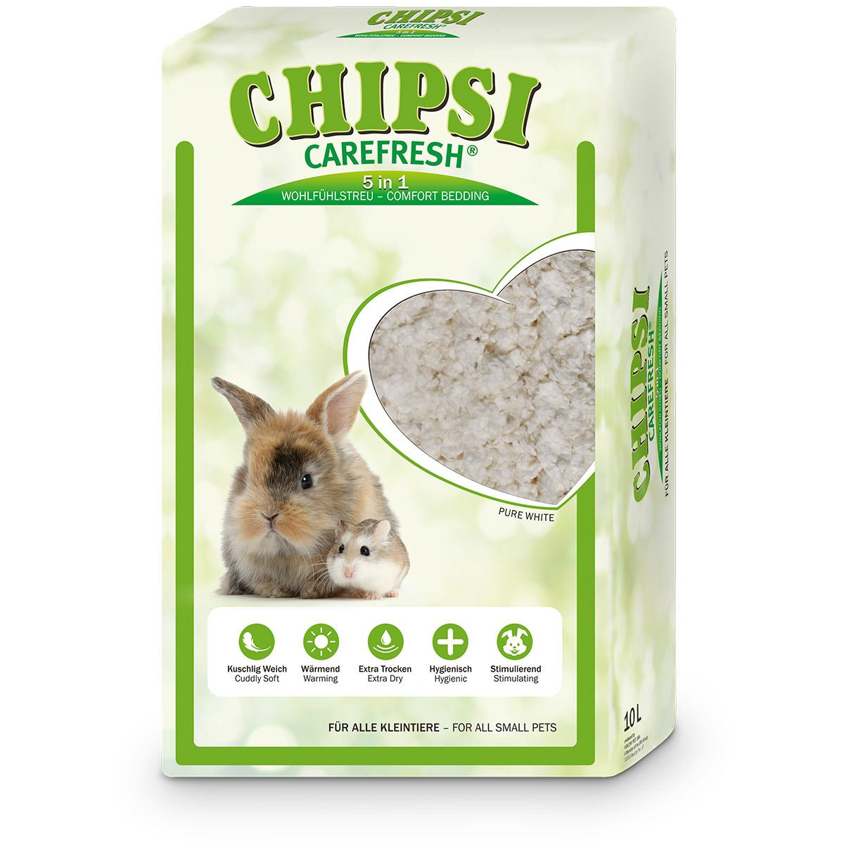 Chipsi Carefresh Pure White podestýlka pro malá zvířata, 10 l