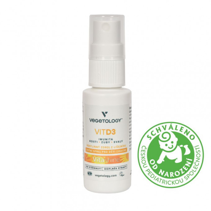 Vegetology Vitashine sprej. Vitamín D3 1000 iu 20 ml