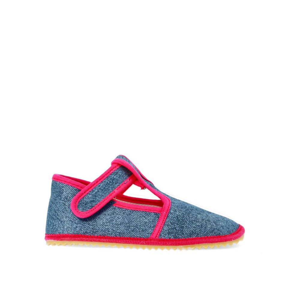 BEDA PAPUČE BF 060010/W/02 SLIM Denim Pink | Dětské barefoot přezůvky - 22