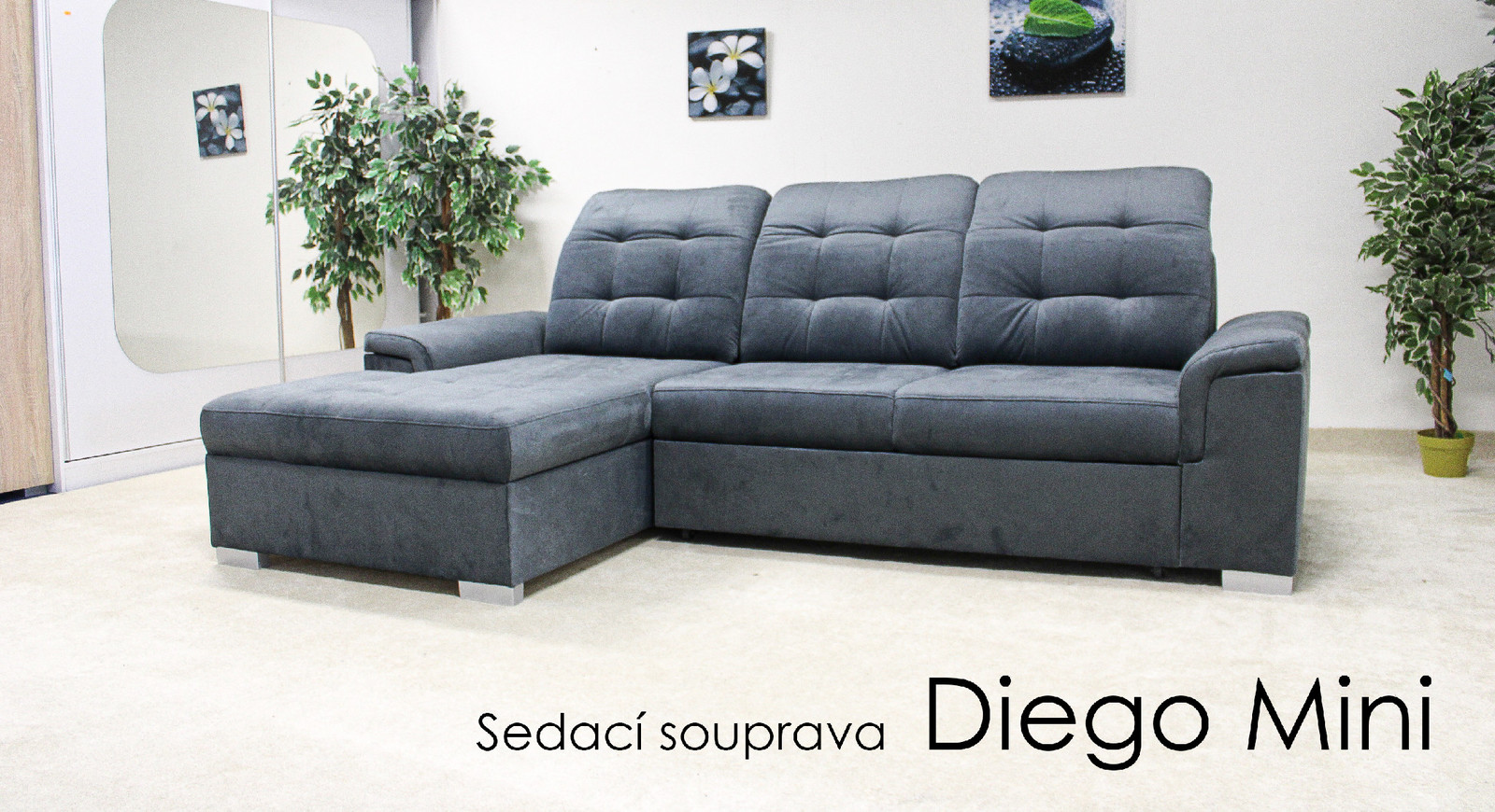 Sedací souprava Diego Mini Provedení: Levá varianta, látka: akční MIL 22293