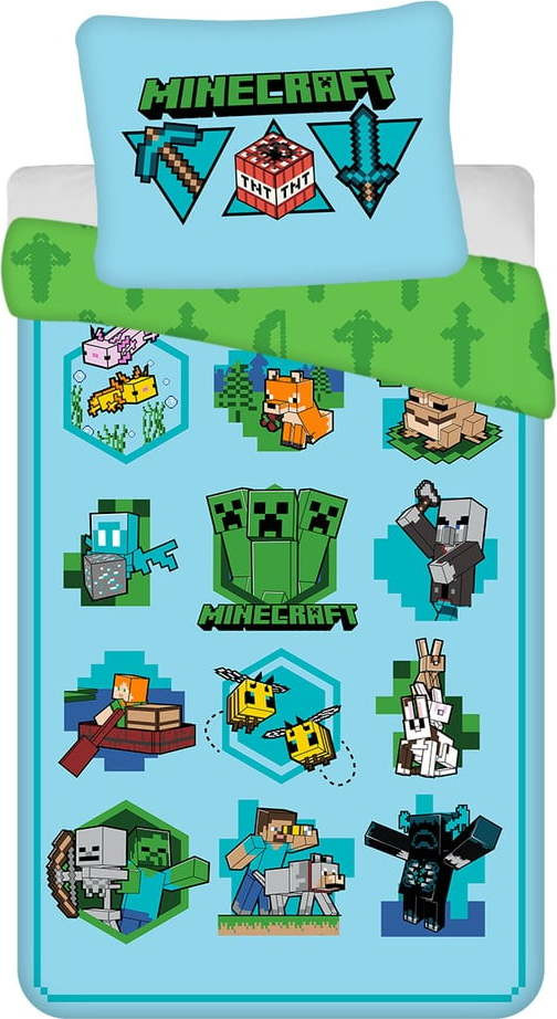 Bavlněné dětské povlečení na jednolůžko 140x200 cm Minecraft – Jerry Fabrics