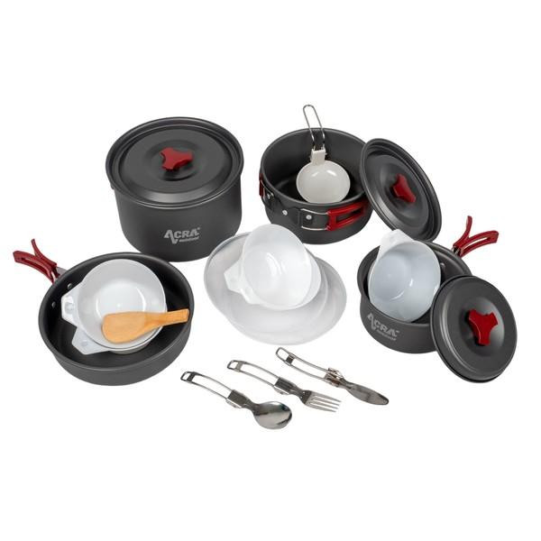 Acra C22 camping set nádobí alluminium pro 3-4 osoby