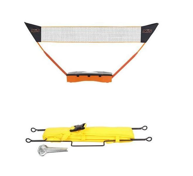 NILS Skládací síť na badminton/tenis ZBS 3v1 + Merco Lajny s ukotvením 9 x 3 m