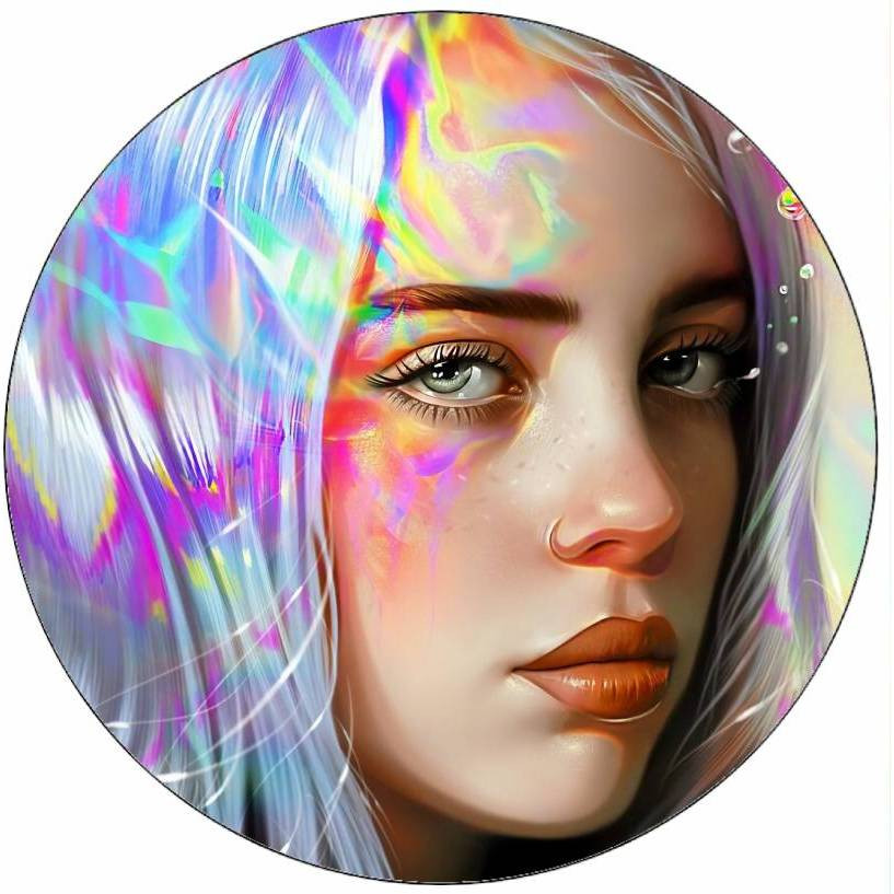 Jedlý papír Billie Eilish ilustrace 19,5 cm