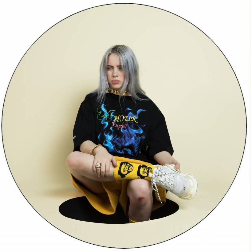 Jedlý papír Billie Eilish šedé vlasy 19,5 cm