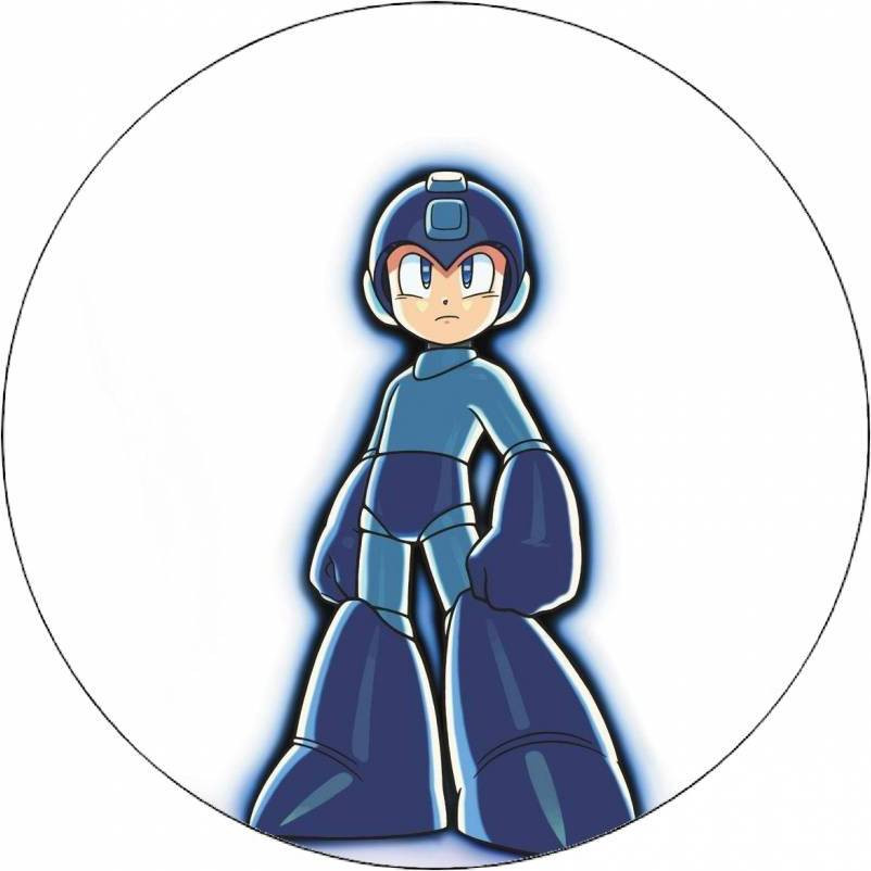 Jedlý papír Mega Man na bílém pozadí 19,5 cm