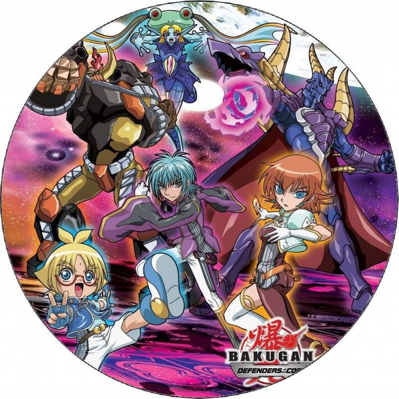 Jedlý papír Bakugan fialové pozadí 19,5 cm