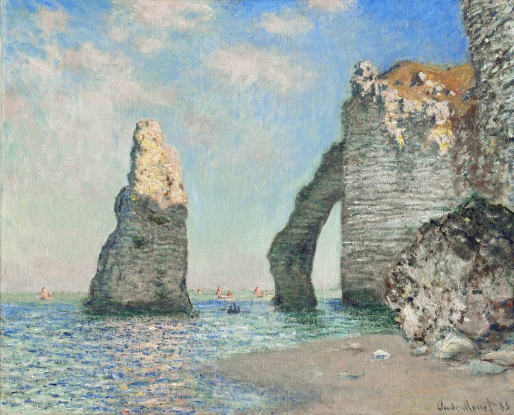 Claude Monet Obrazová reprodukce The Rock Needle and the Porte d'Aval (1885), Claude Monet, 40 × 30 cm