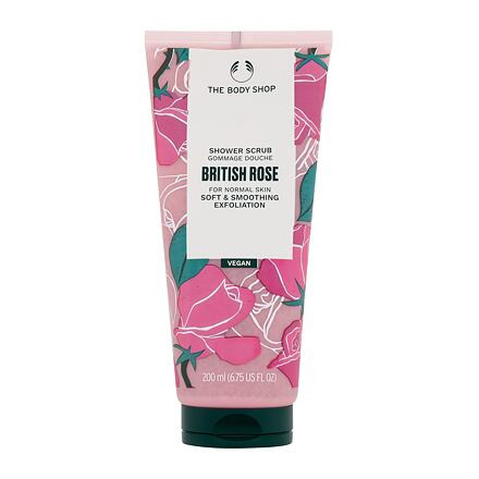 The Body Shop British Rose Shower Scrub sprchový peeling 200 ml pro ženy