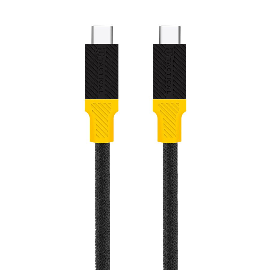 Datový kabel Tactical Blackbird USB-C na USB-C USB4 1m Black-Yellow