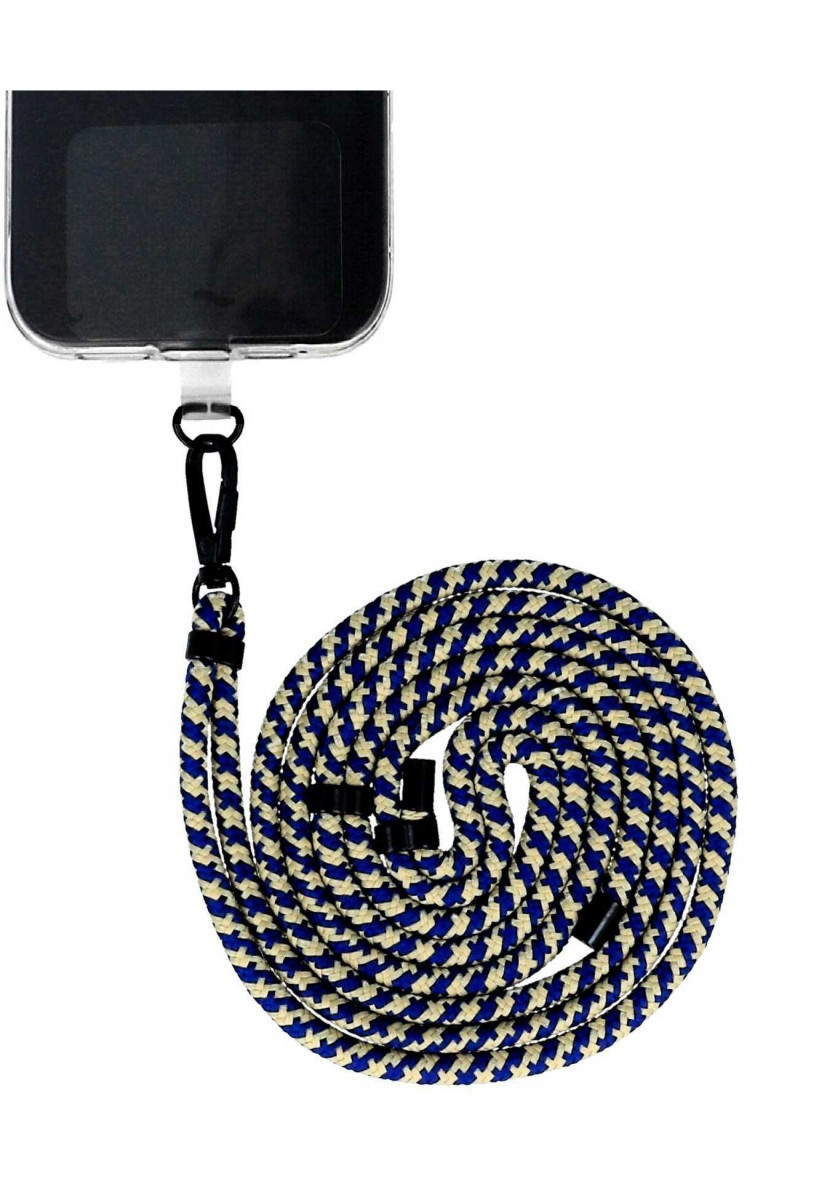 Šňůrka TopQ Pattern na mobil zlato-modrá 6 mm 126335