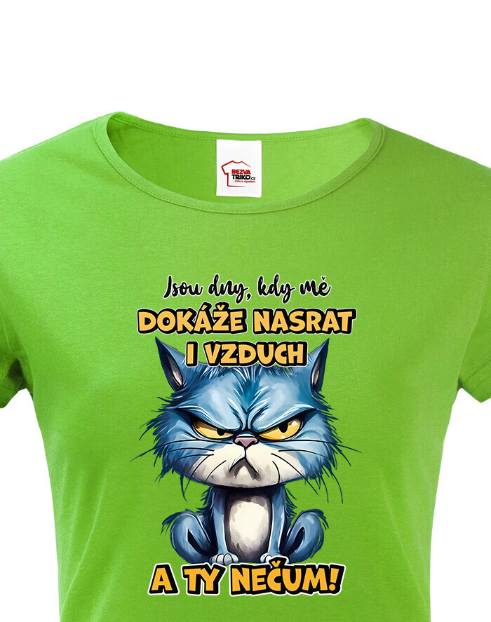 Dámské tričko s potiskem Kočky - nečum - dárek na narozeniny nebo Vánoce