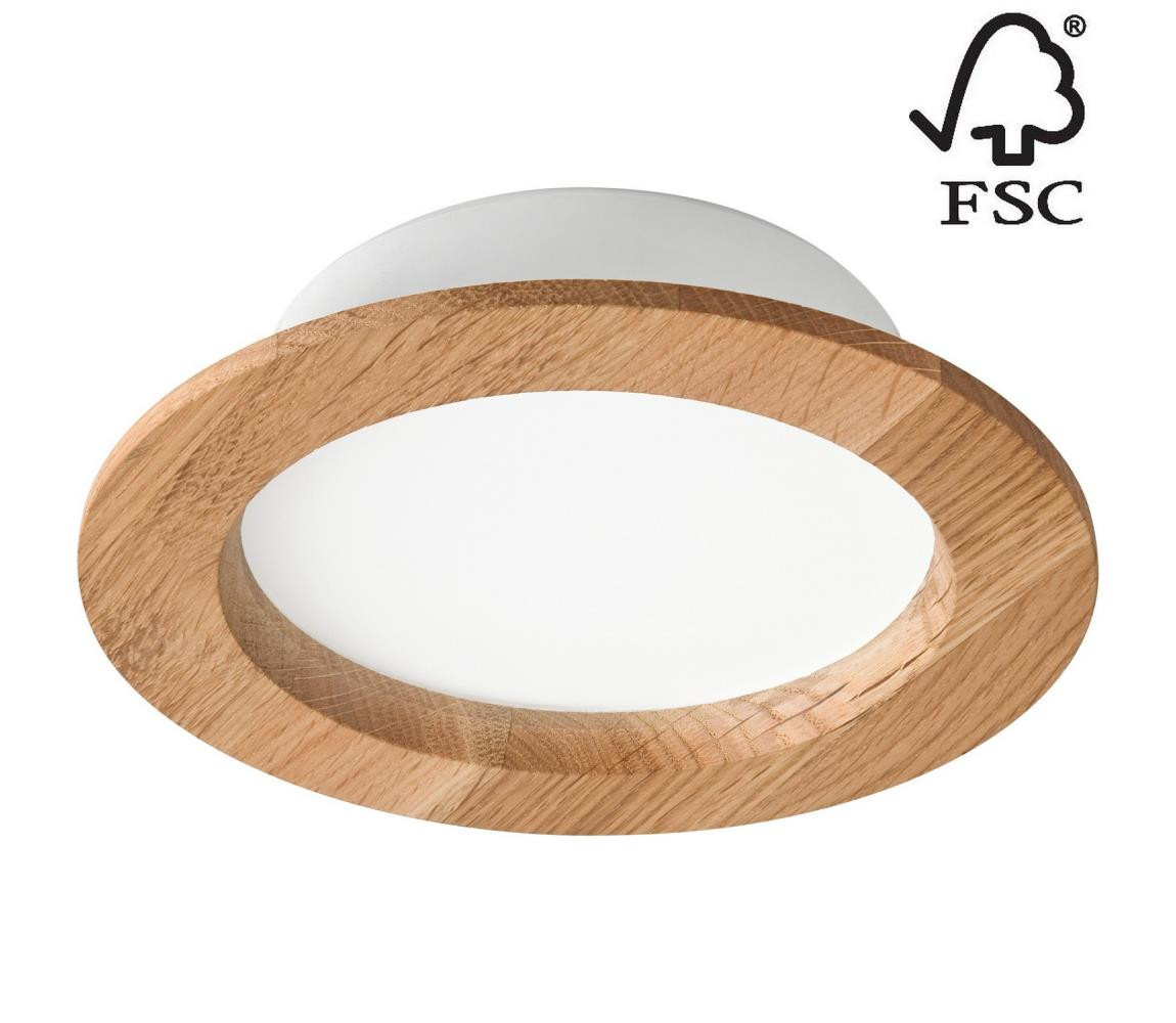 LED Podhledové svítidlo WOODY SPOT LED/12,5W/230V 3000K dub ø 16 cm