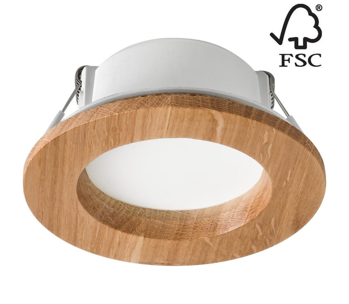 LED Podhledové svítidlo WOODY SPOT LED/5,5W/230V 4000K dub ø 10 cm