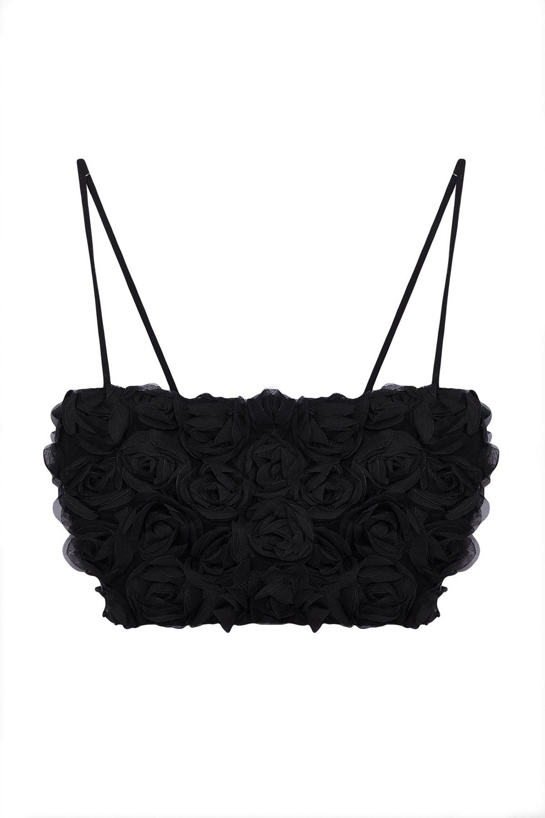 Trendyol Limited Edition Black 3D Floral Bustier