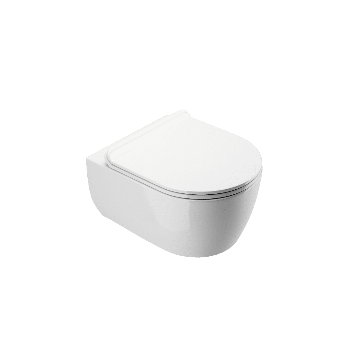 Koupelny Syrový Keramický závěsný klozet Nova bez oplachového lemu PURE RIM a se sedátkem s funkcí pomalého sklápení